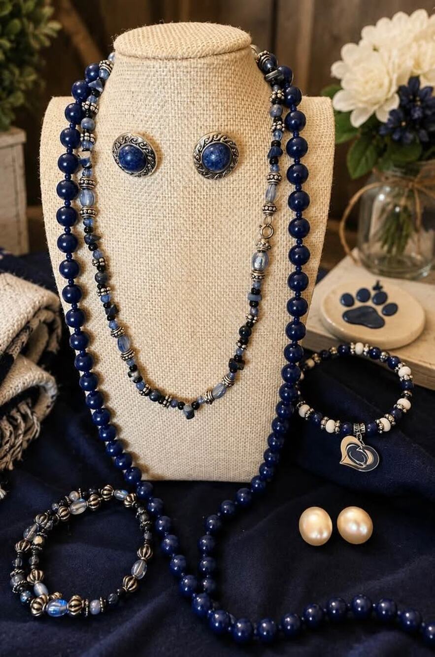 Penn State-Inspired Blue Jewelry Bundle–Necklaces,Bracelets &Earrings | Game Day